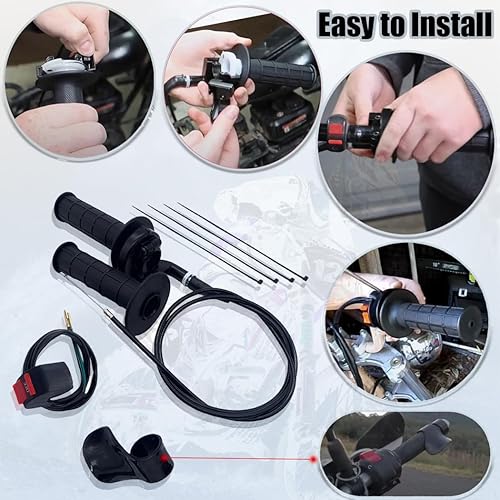 Miniatura 4 de Nuevos juegos de empuñaduras de mango de acelerador giratorio de 0.866 in, se adapta a la mayoría de 50 cc, 110 cc, 125 cc, 250 cc, Coleman CT200U,