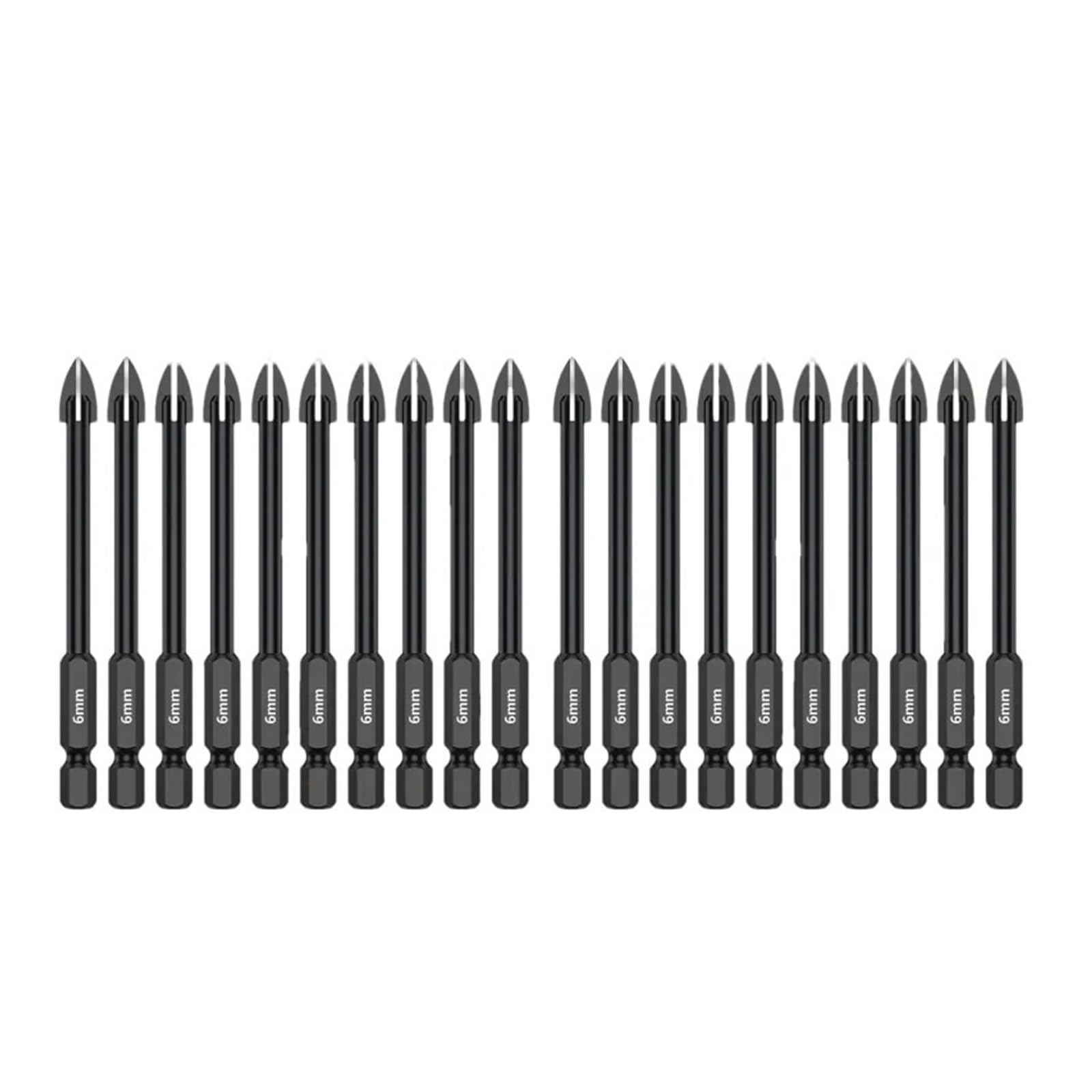 Set di punte da trapano a quattro lame 30/20 pezzi 6 mm for forare piastrelle e strumenti in calcestruzzo(20PCS 6mm)