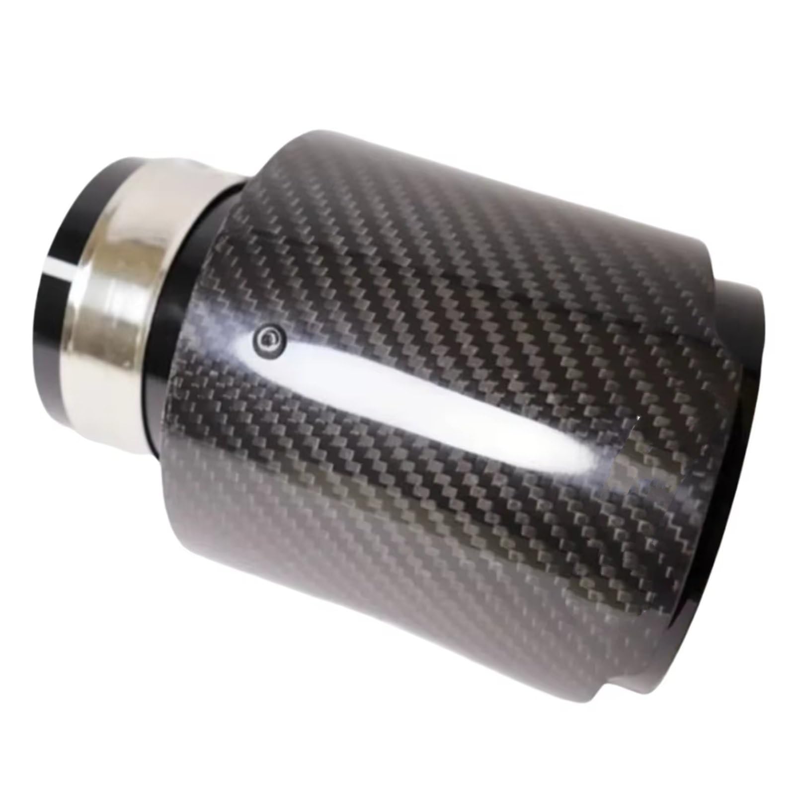 Terminales Escape Universal Coche Brillante Fibra Carbono Silenciador Punta Escape Tubo Silenciadores Boquilla Recta Inoxidable Negro 1 Pieza