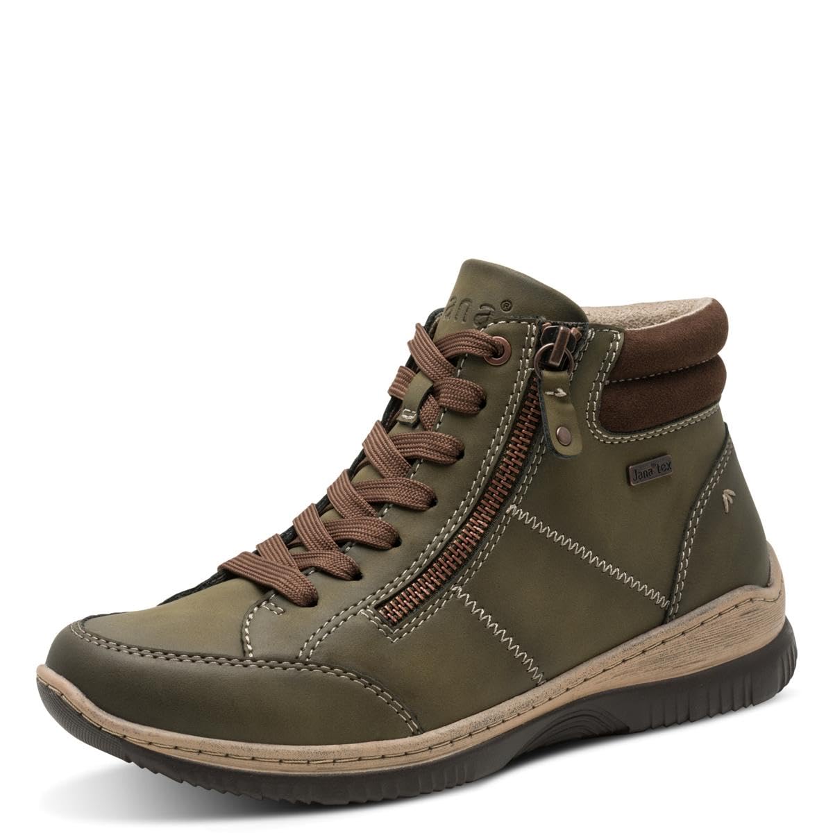 Jana Damen Sneaker hoch mit Reißverschluss Vegan