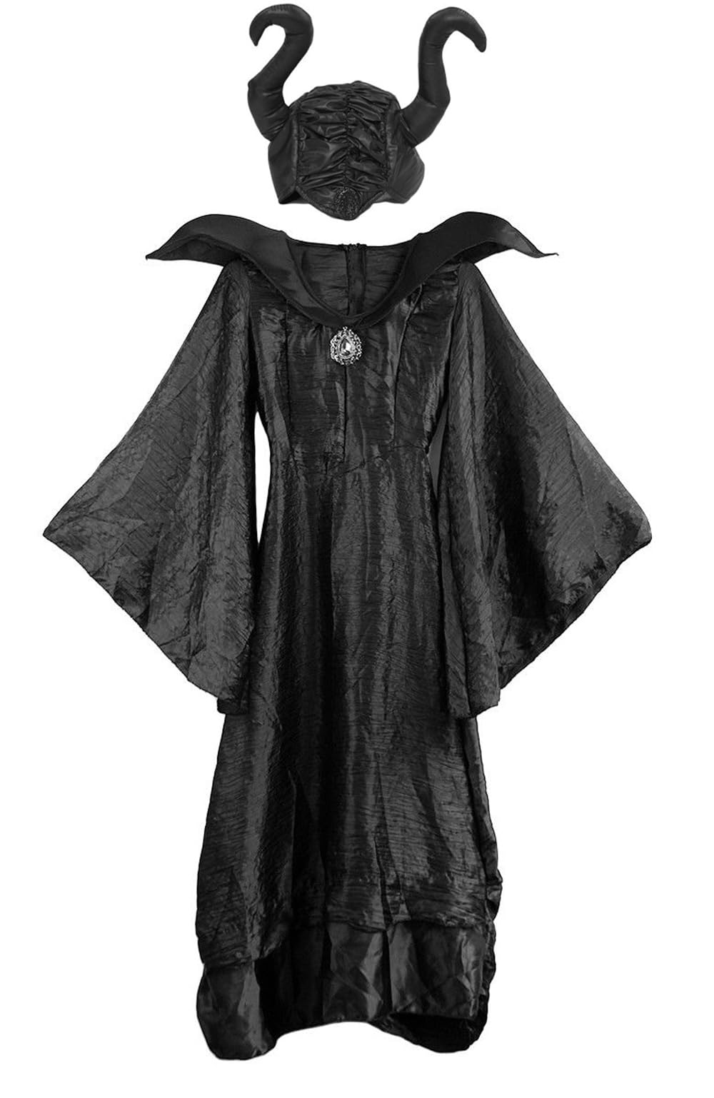 Womens Evil Queen Fancy Dress Costume Deluxe Ladies Halloween Wicked Queen Costume