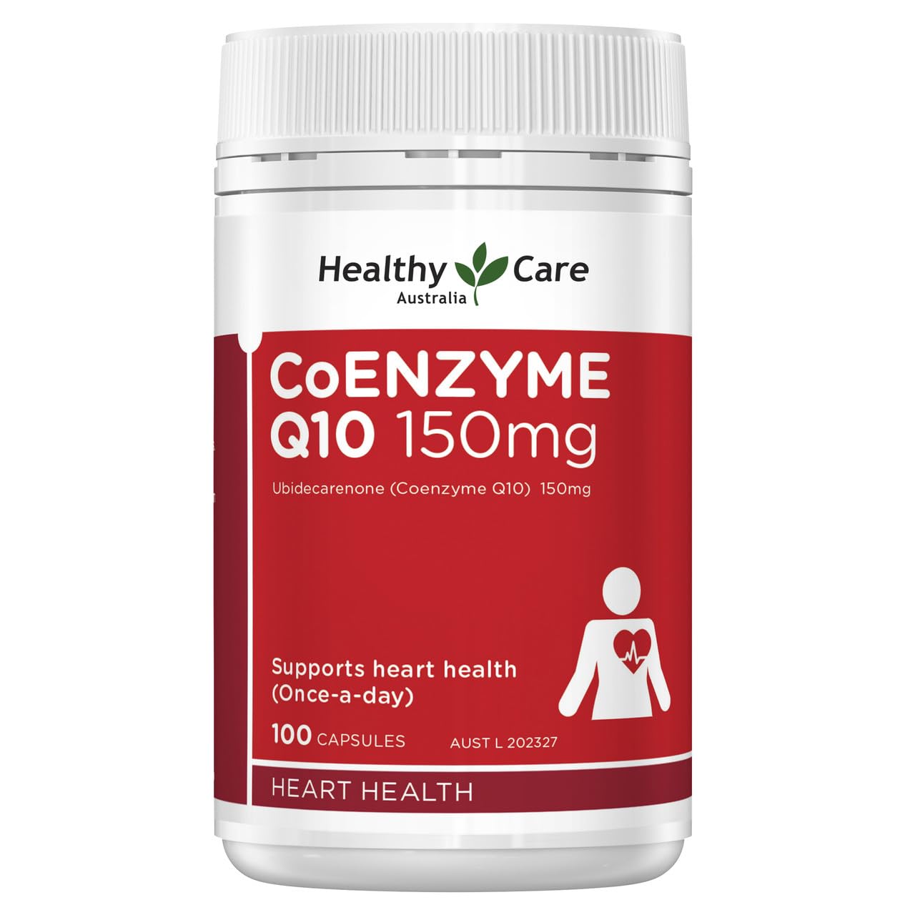 Healthy Care CoEnzyme Q10 150mg - 100 Capsules, Red | Heart Health Support