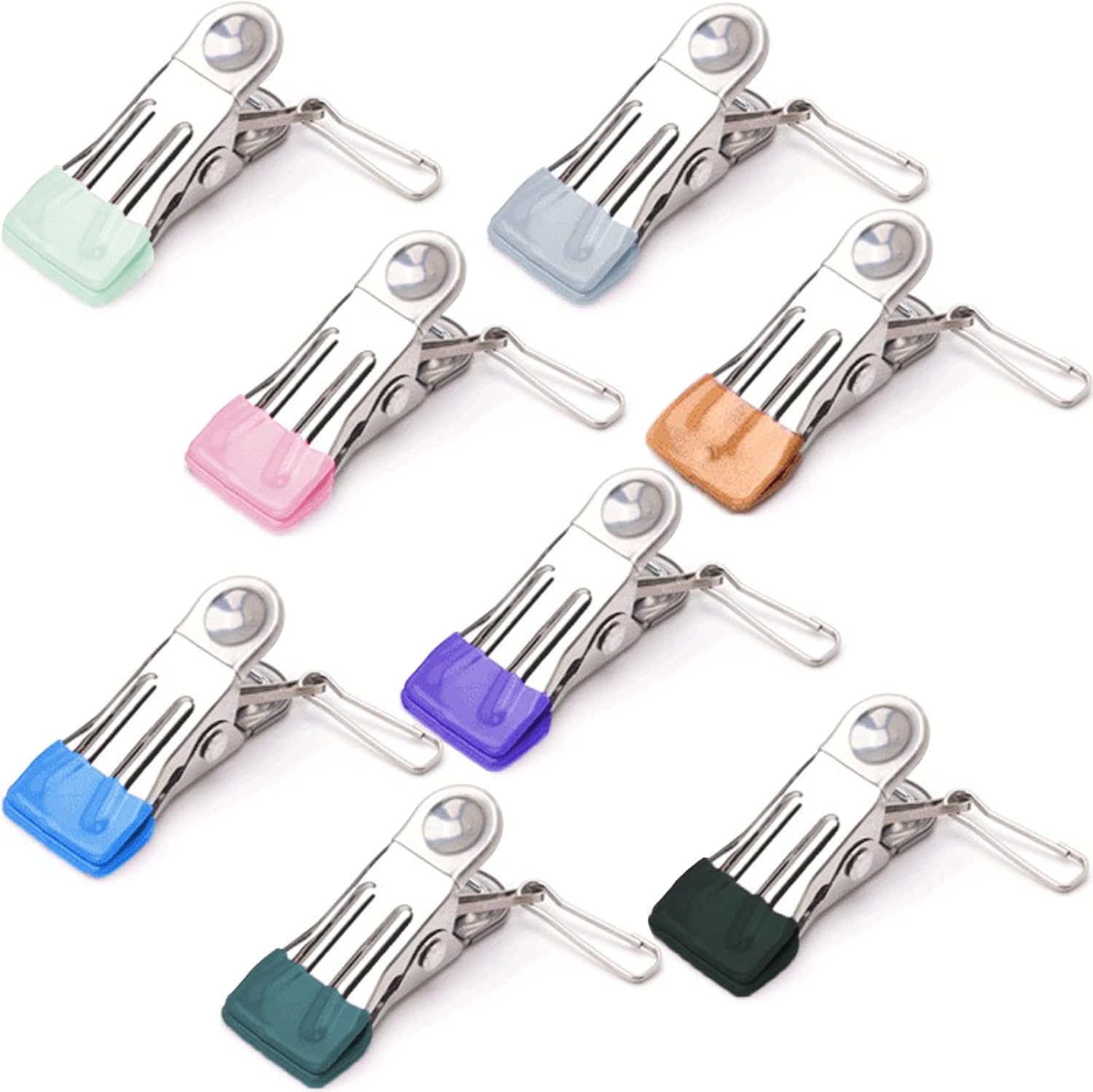 Clothes Pins with Removable Hook, 32 Pack Stainless Steel