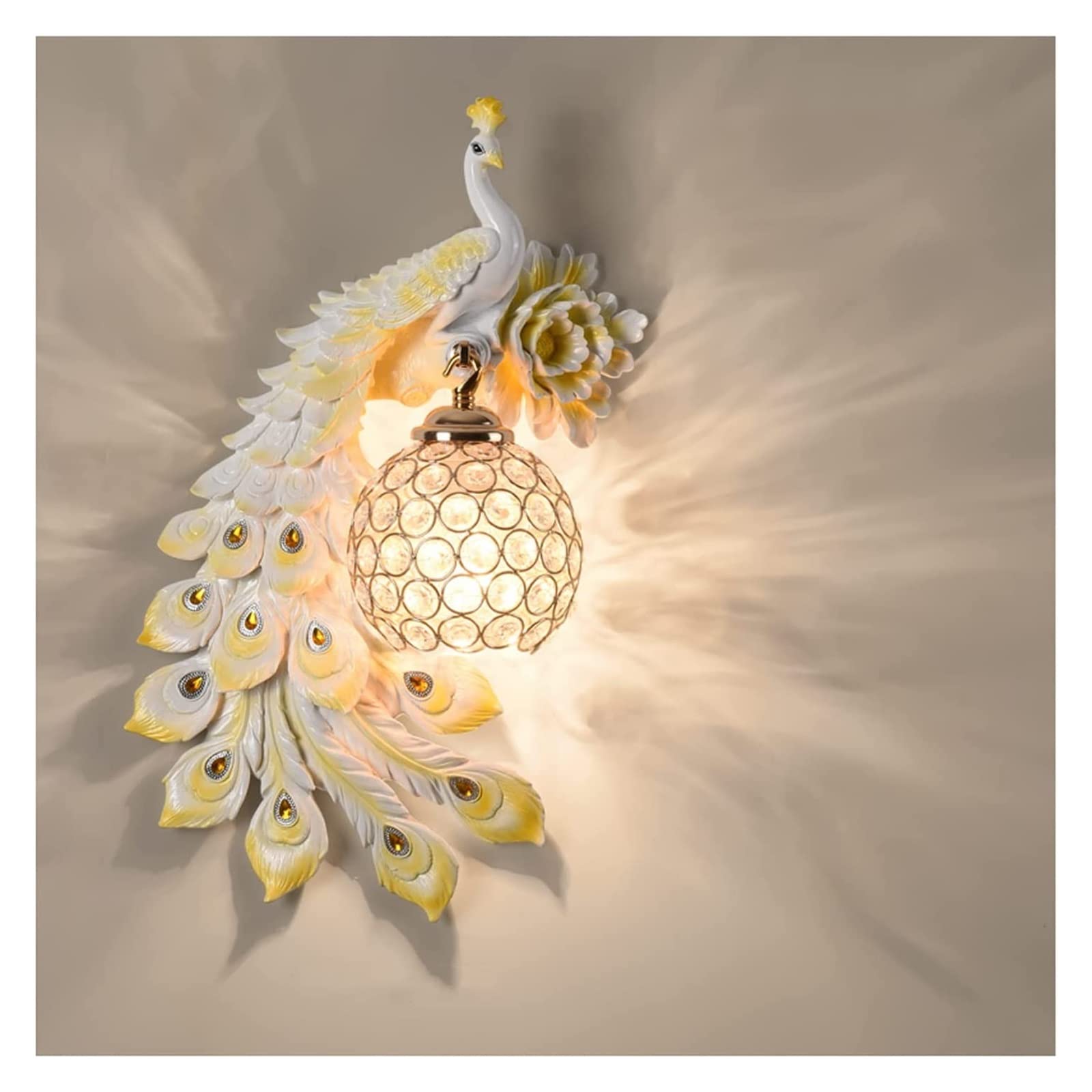 ZTCHSENZT Wall Lamp Light Peacock Creative Living Room TV Background Wall Decoration Modern Bedroom Bedside Staircase Lighting Wall Light,I