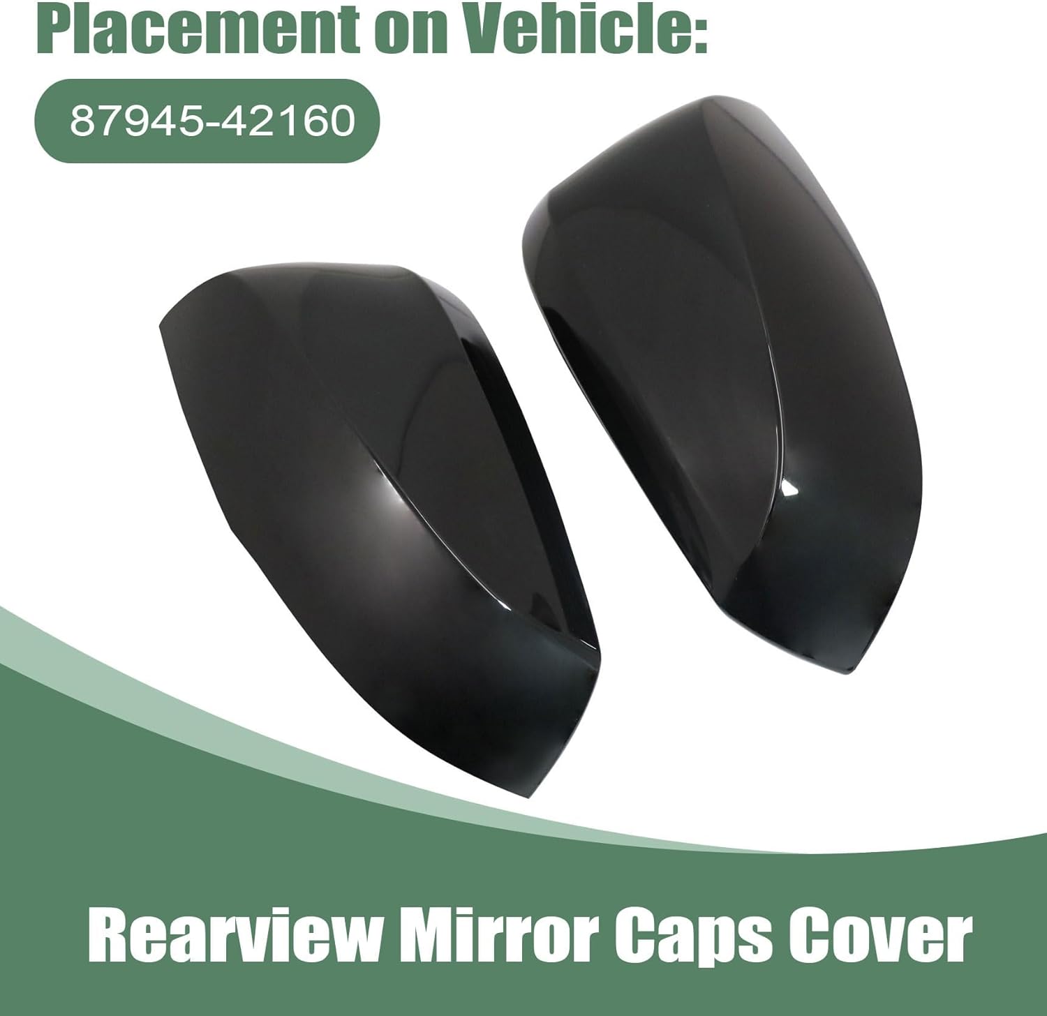 87945-42160 Exterior Side Rearview Mirror Cover 2Pcs Compatible with Toyota Rav4 2019-2024 Sporty Glossy Black Carbon Fiber Pattern Exterior Rearview Mirror Molding Covers