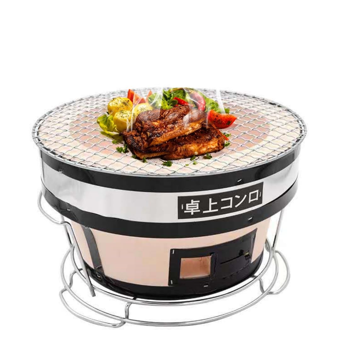 Amazon | COMEDYKING 焼き網つき 珪藻土製七輪コンロ 丸27cm 丸