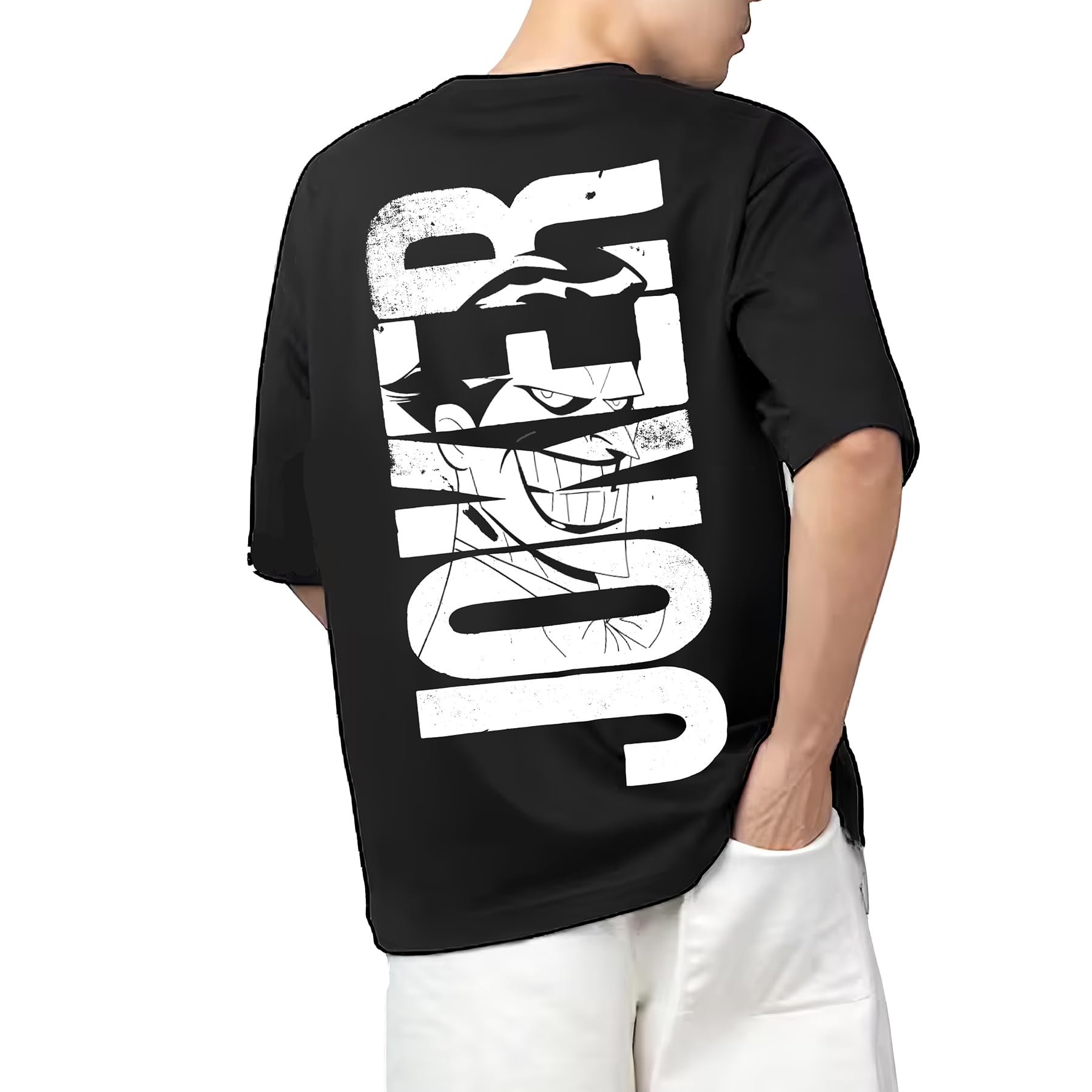aroa Tshirt Joker Model : 045 Men Cotton Printed Oversized/dropshoulder/Round Neck Black Tshirt for Men Women Unisex-picture-27
