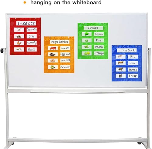 Miniatura 5 de Mewise Cuadrado magnético de bolsillo, mini gráfico de bolsillo para aula/escuela en casa, hora circular, horario diario, actividades, juego de 4