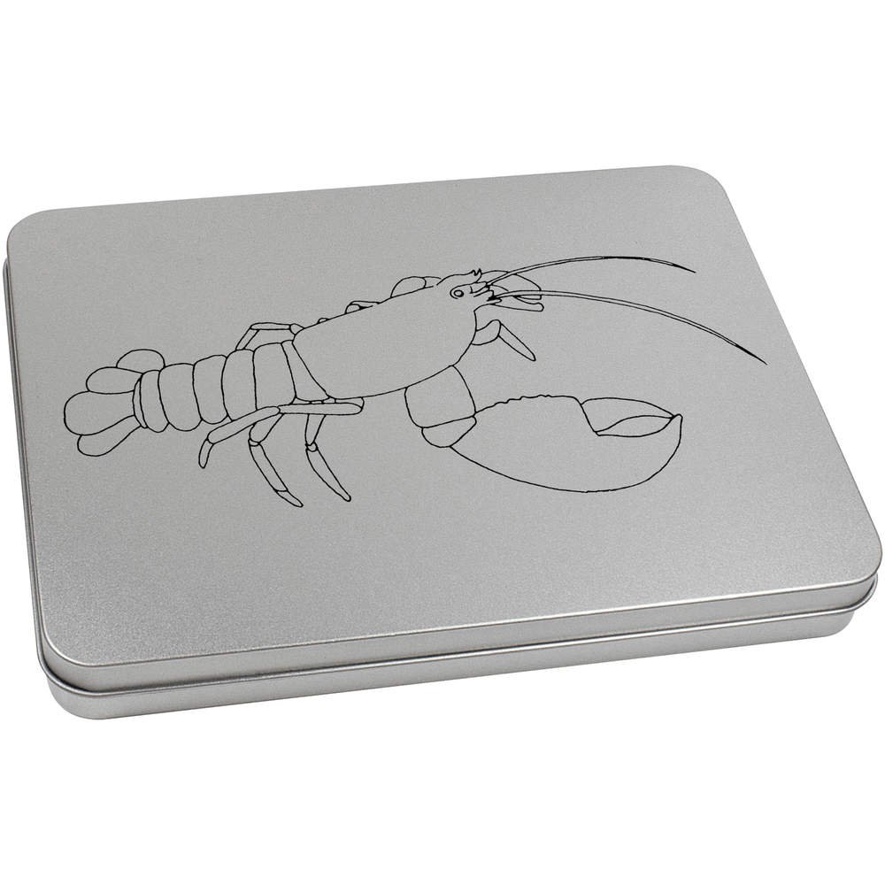 Azeeda 220mm 'Florida Cray Lobster' Metal Hinged Tin/Storage Box (TT00071832)
