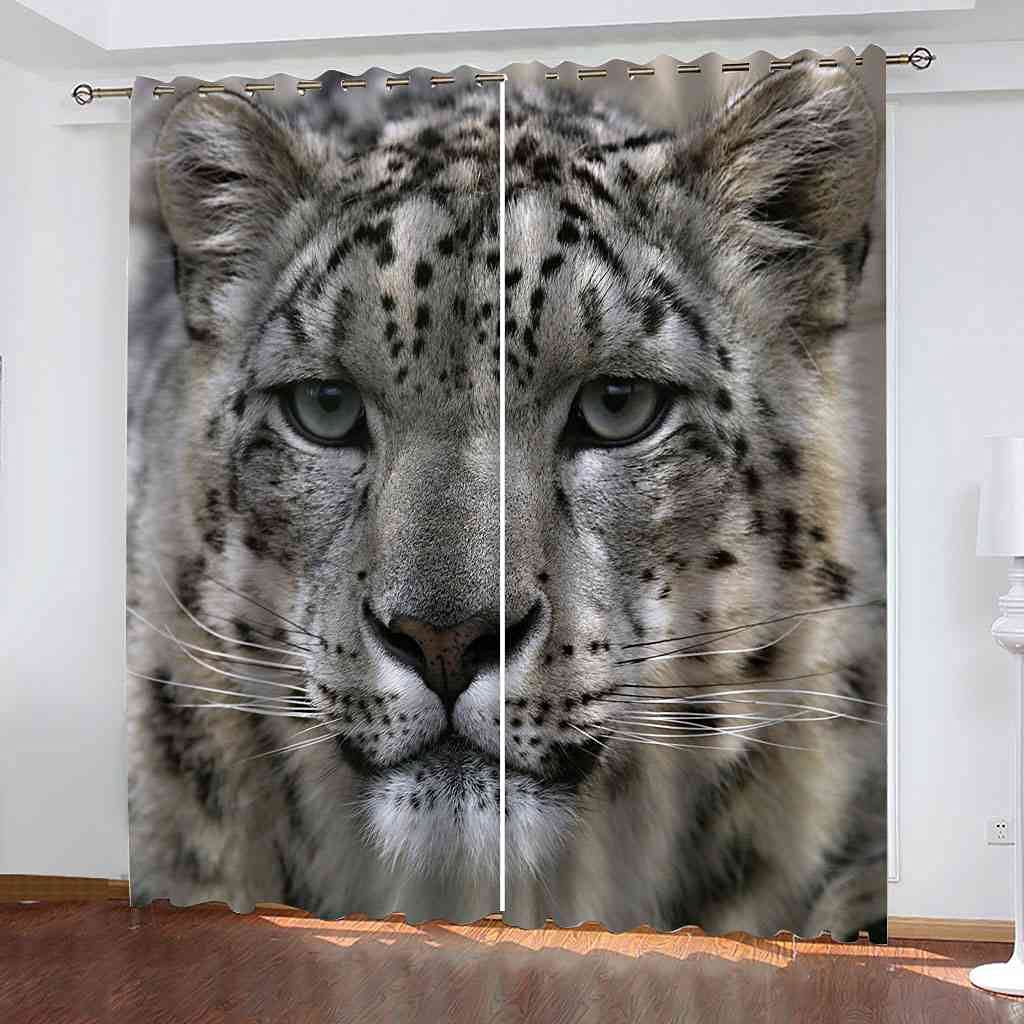 Rideau occultant pour salon d'enfants motif tigre créant un espace de sommeil idéal