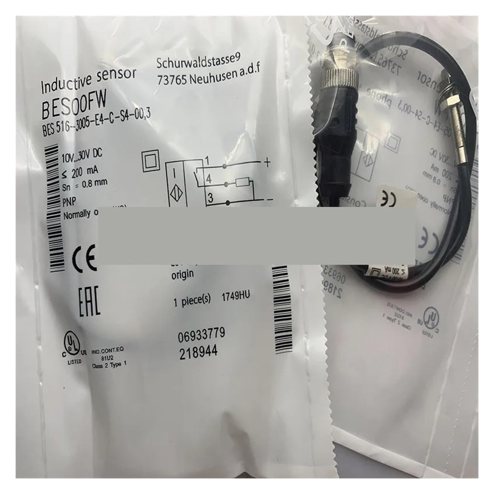 CJKXPZMH 1pcs BES516-3005-E4-C-S4-00,3 BES00FW proximity switch sensor