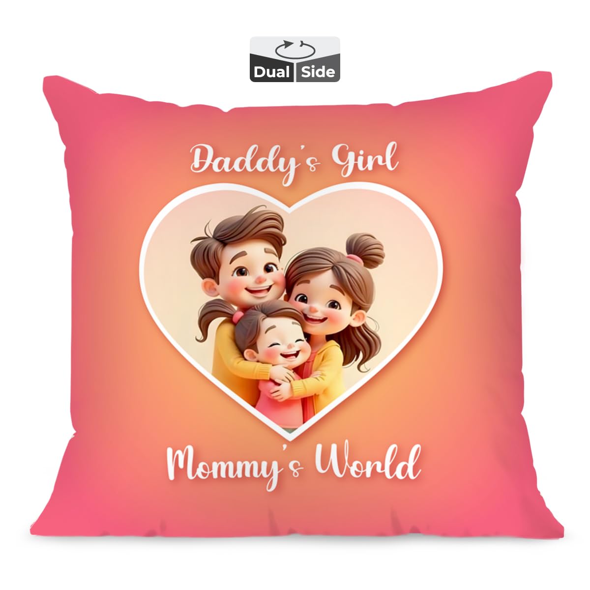 Brizberry® Pillow Cushion for Best Daughter | Unique Thoughtful Cute Birthday Pillow Gift for Daughters Day | for Girl with Premium Filler Cushion (16 inch x 16 inch) (Design 42)-image-24