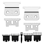 2 Pcs Replacement Blades Compatible with Andis 04710 and Andis 04521 hair Trimmer Compatible with Andis T Outliner & GTX Trimmer(sliver steel T blade + sliver steel blade)