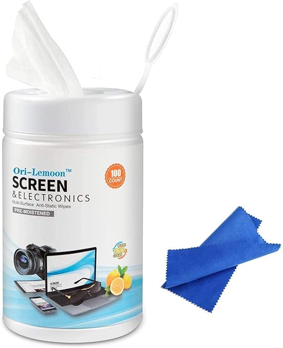 Opula Monitor Wipes, PreMoistened Computer Screen Wipes for