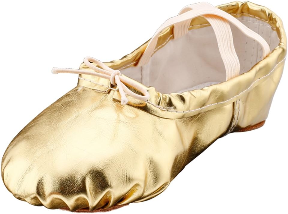 MSMAXKid Ballet Flat Leather Yoga Dance Shoes (Toddler/Little Kid/Big Kid)