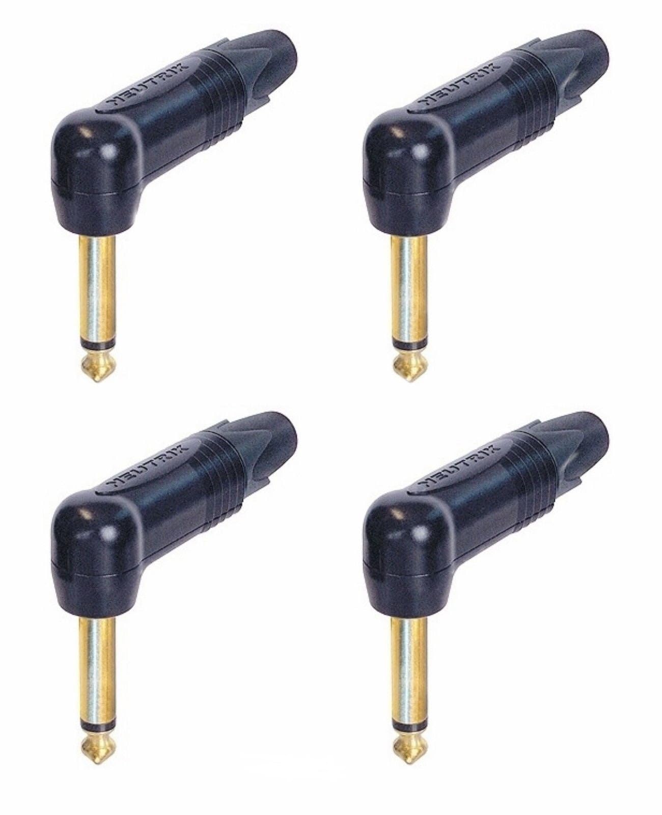 Neutrik NP2RX-B - Conector de guitarra (4 unidades, ángulo recto, 1/4, 6,35