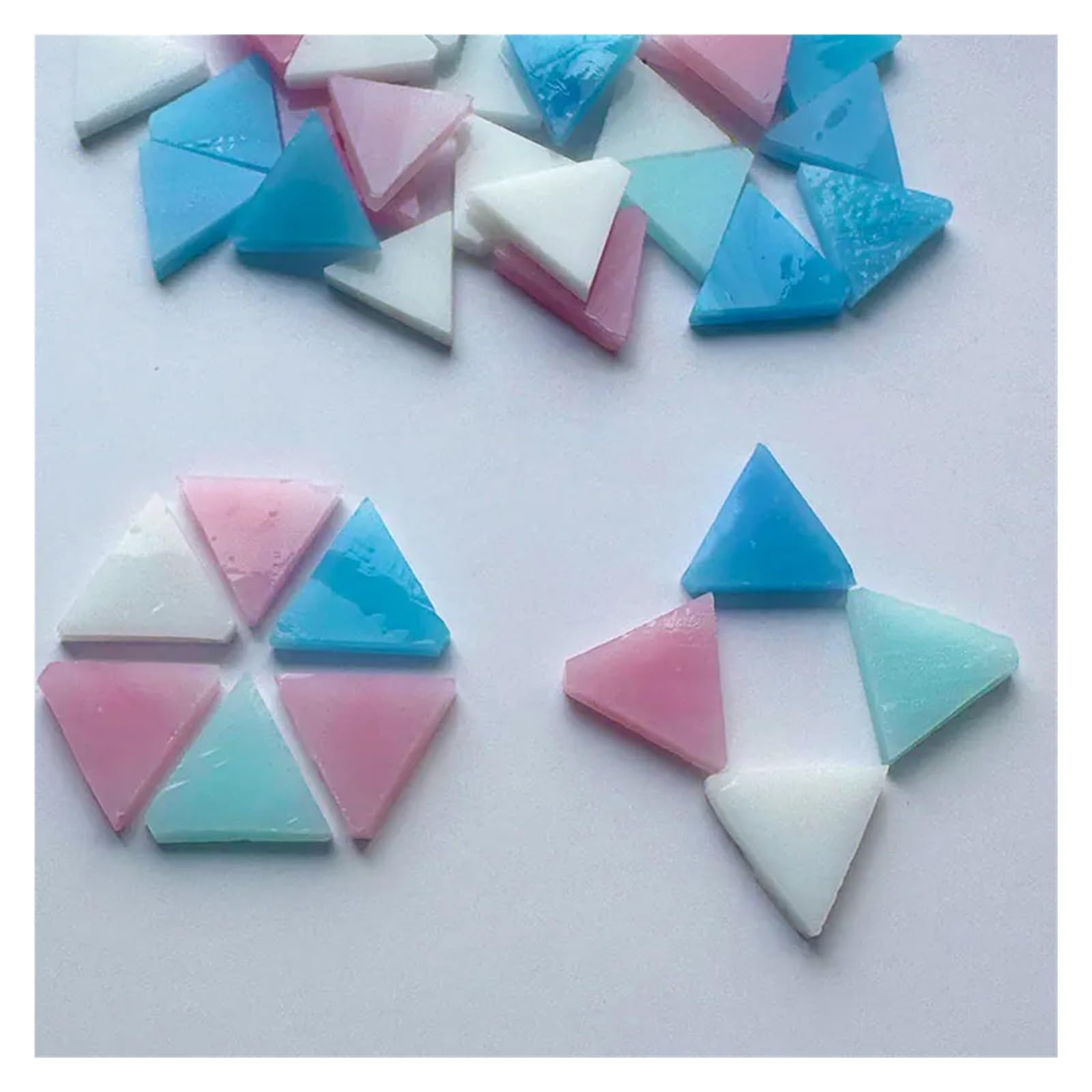 Btryldcfa Color 5 Mosaic Tiles 50G Triangle Translucent Mica Mosaic Tiles Colorful Glass Diy Making For Craft Arts
