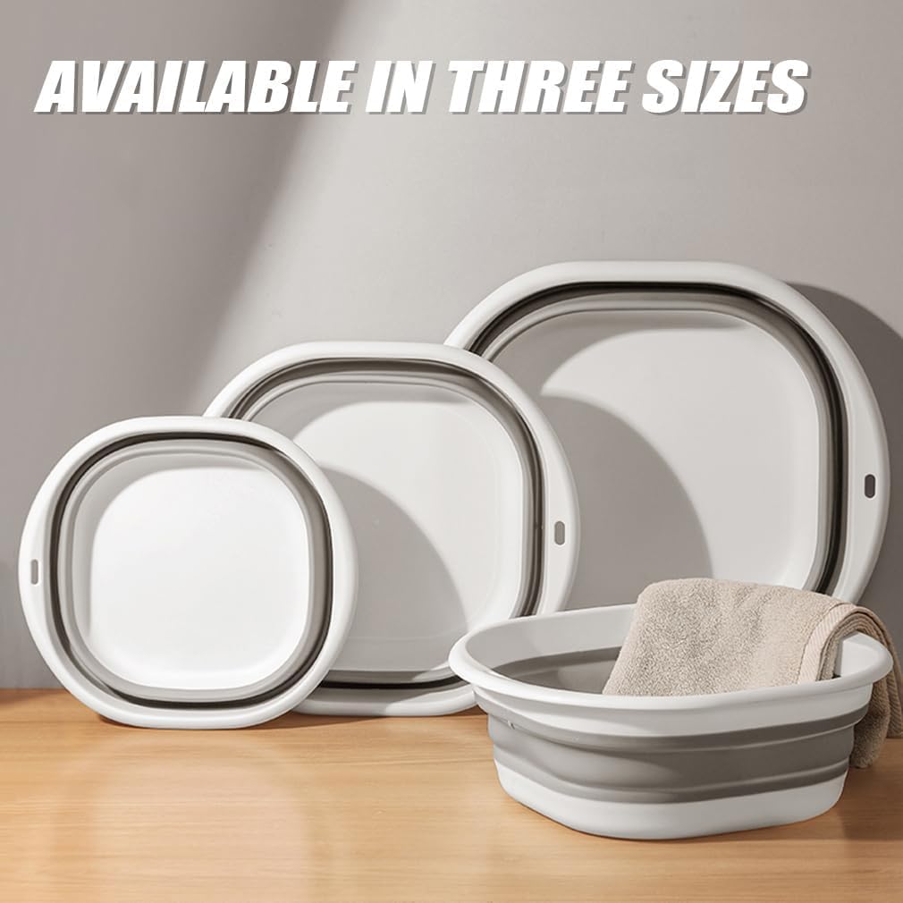 Bacinella Pieghevole | Bacinella per Lavare Pieghevole | Bacinella Portatile per Campeggio | Bacinella Pieghevole per Lavanderia | Bacinella Multiuso per Viaggi, Campeggio (gray,36.5cm