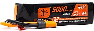Spektrum 22.2V 5000mAh 6S 100C Smart G2 LiPo Battery: IC5, SPMX56S100,Multi