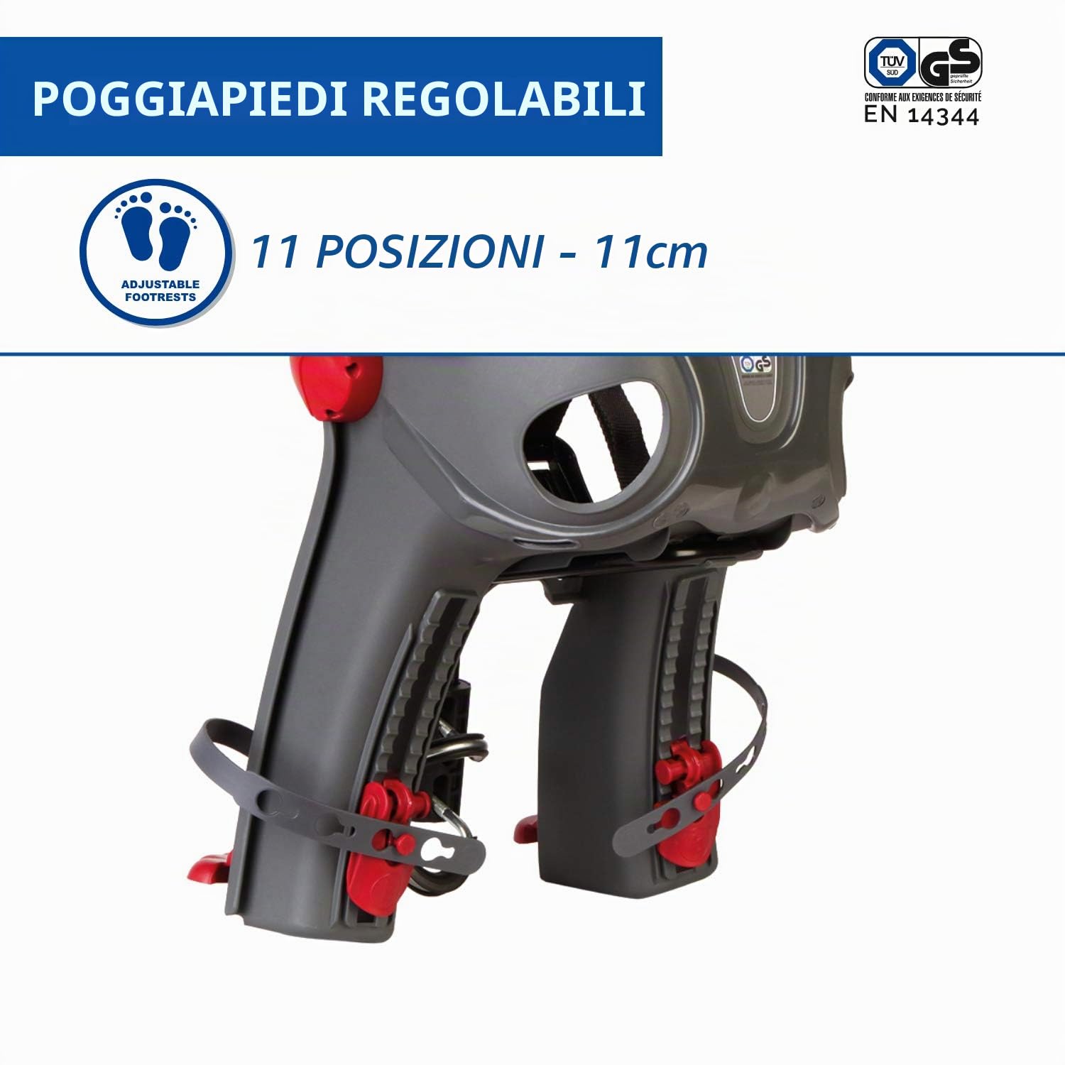 b bellelli Freccia - Seggiolino Bici Anteriore - Attacco B-Fix - Si Fissa al Telaio - dai 9 Mesi ai 3 Anni - Max 15 kg - Colore Dark Grey