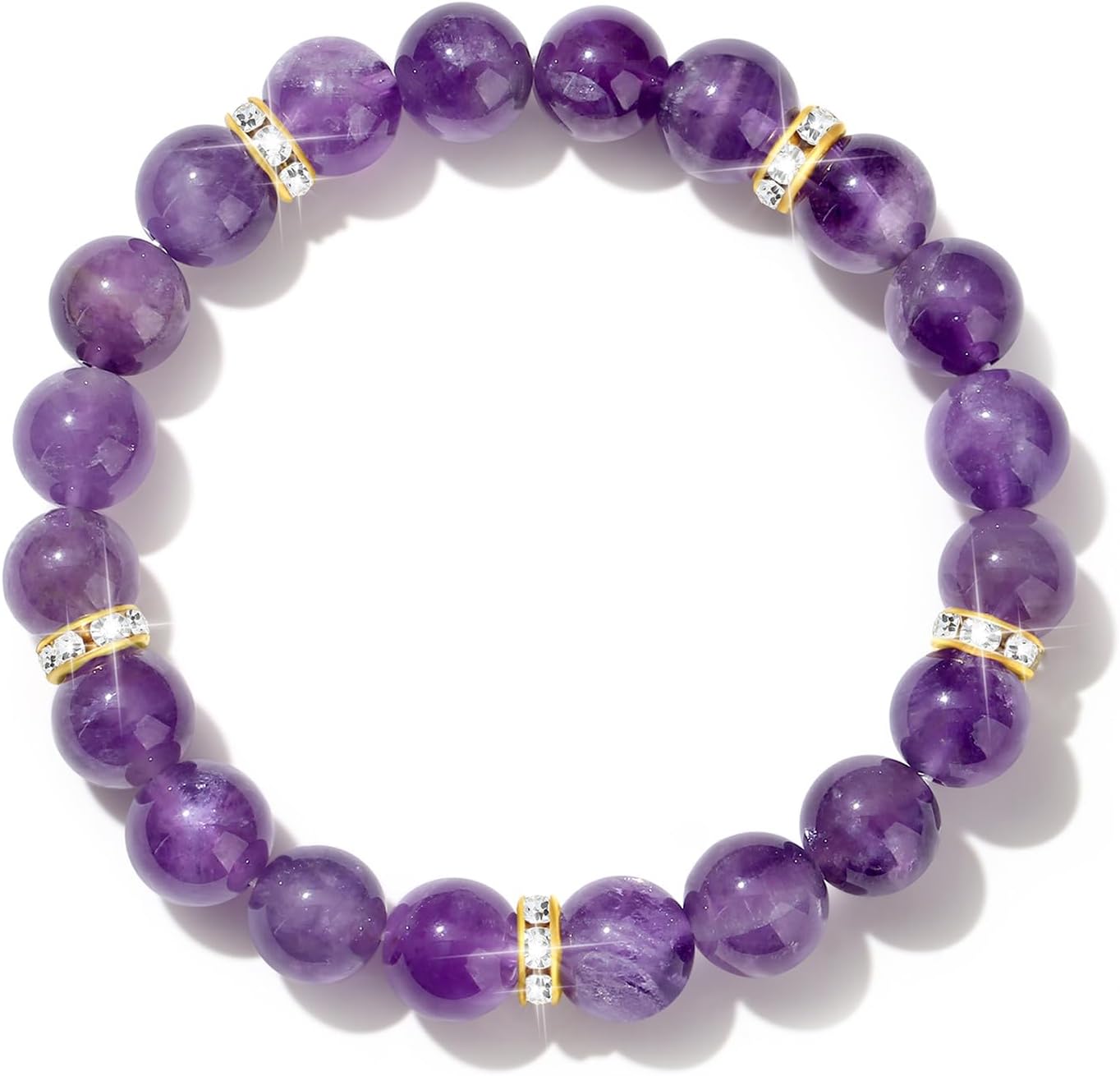 DUQGUHO Healing Bracelets for Women Anxiety Crystal Bracelet 10mm Stretch Stone Jewelry Crystal Gifts for Women