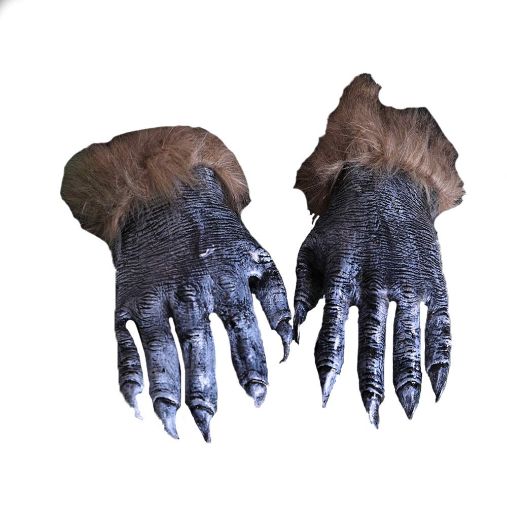 Masquerade Werewolf Gloves Ghost Festival Halloween Horror Wolf Claw Set Furry Beast Gloves Simulated Wolf Claw Gloves Black Wolf Gloves COS