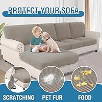 Vista 7 de H.VERSAILTEX 2025 New Sectional Couch Covers 8 Pieces Stretch Sofa Covers for Sectional Sofa Set Separate L Shaped Couch Cover for Both Left/Right