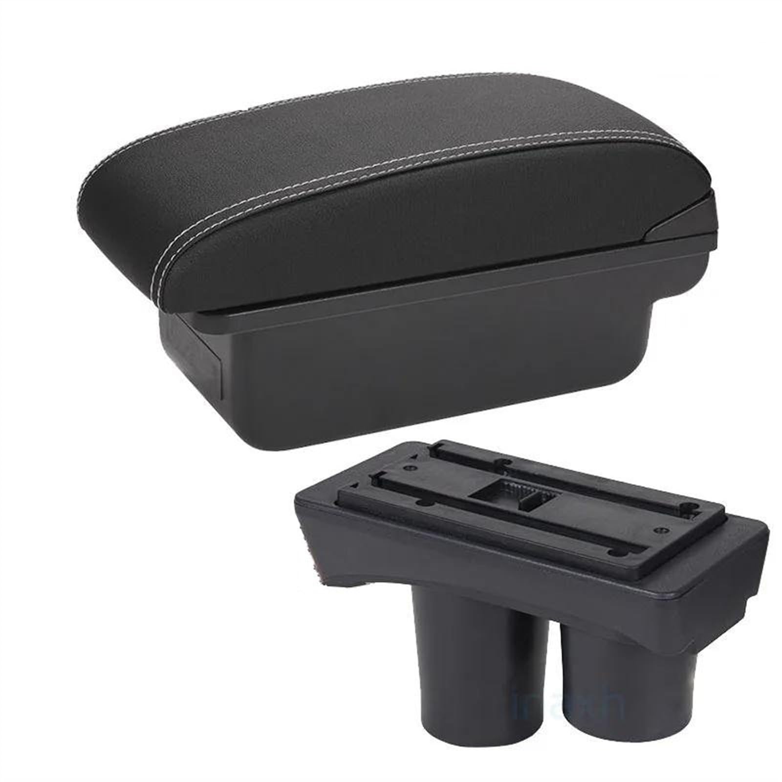 Boîte D'accoudoir De Voiture, Rangement, Support Verre, Accessoires Modification Pour Citroën C2 C3(C3 Black white NOUSB)