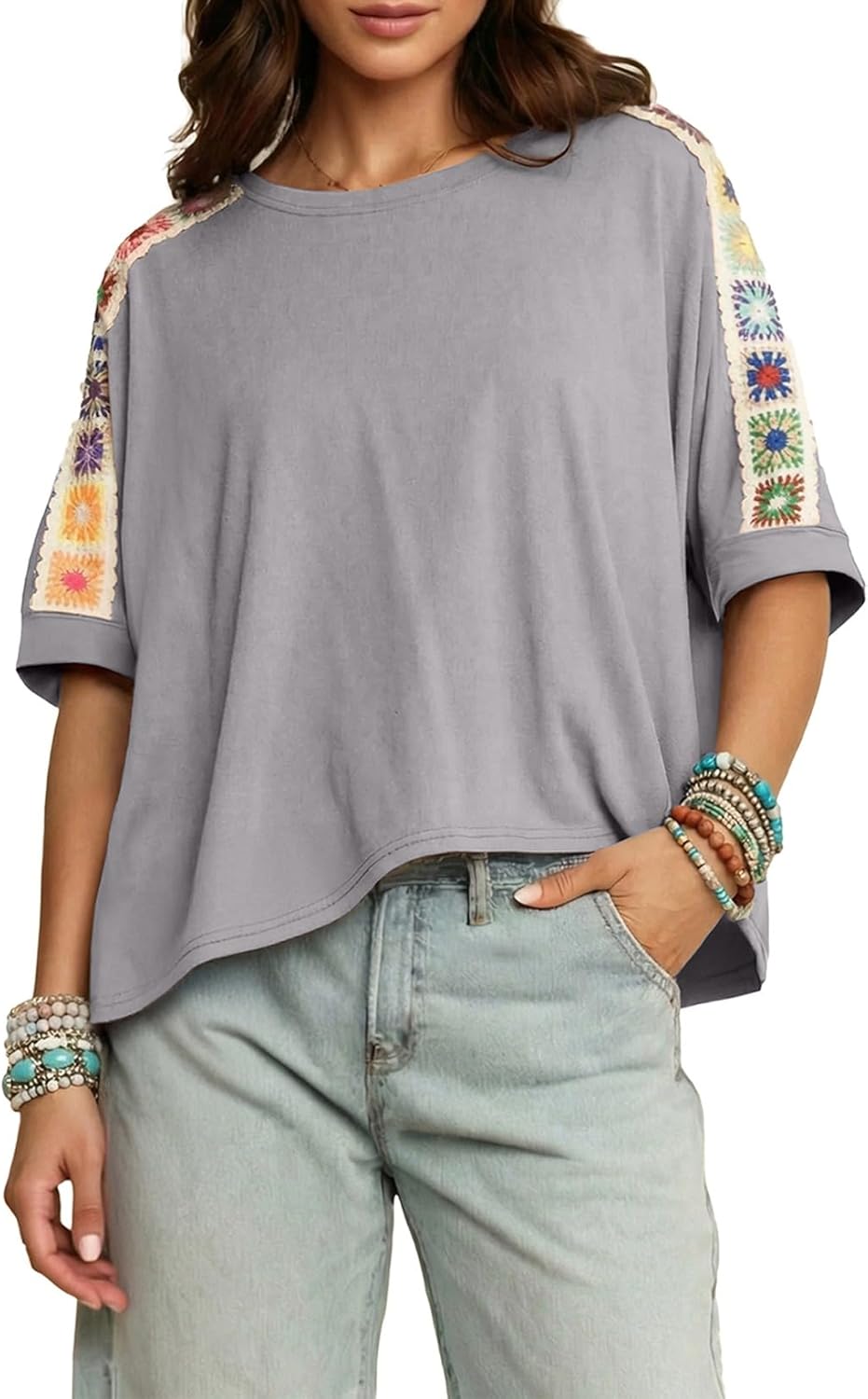 Dokotoo Women's Shirts Casual 2026 Beach Trendy Casual Summer Oversize Tops Vacation Embroidered Blouses