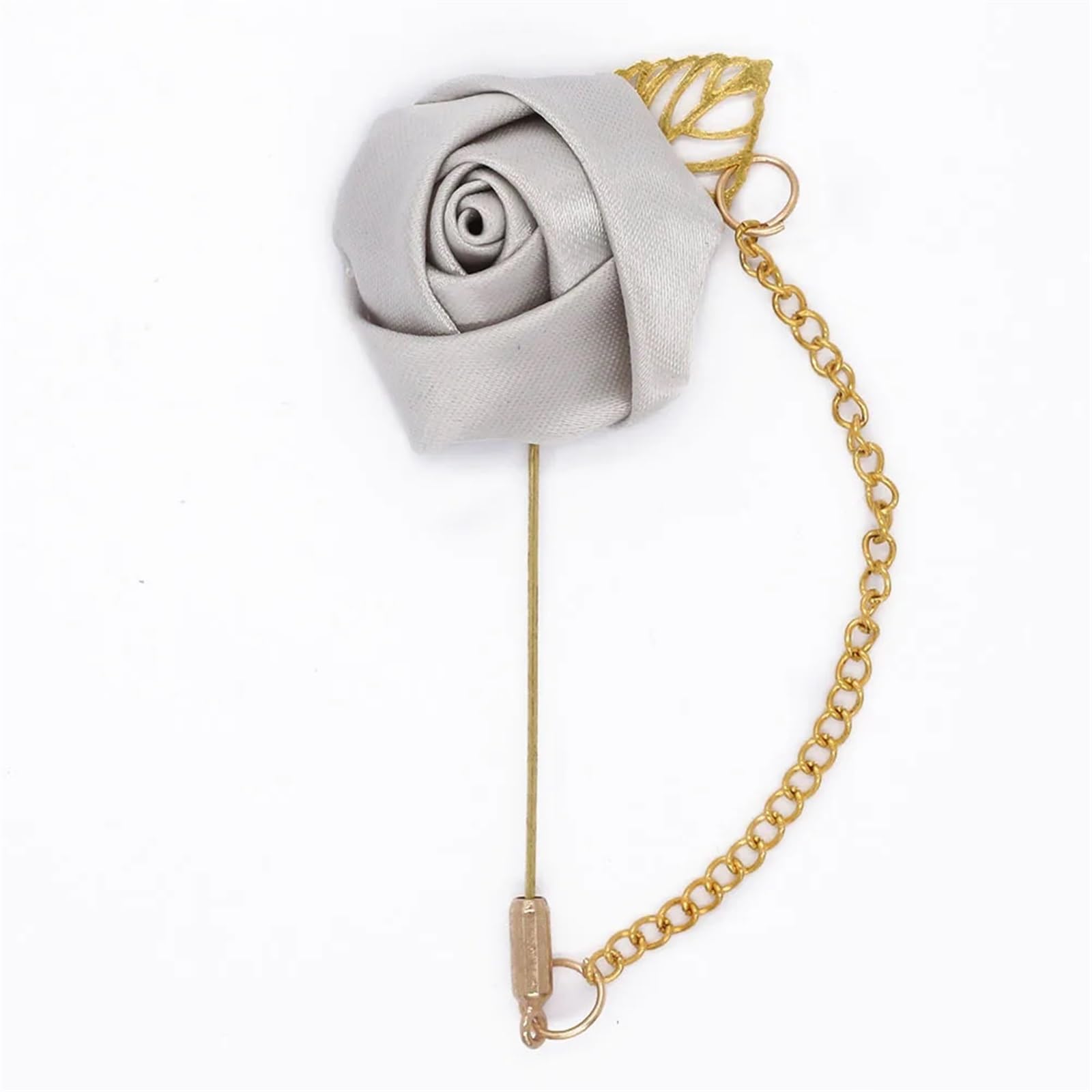 EYZJQSTUV Wedding corsage， Wedding Corsage Boutonniere Groom Lapel Pin Ribbon Rose Brooch Prom Decor(4)