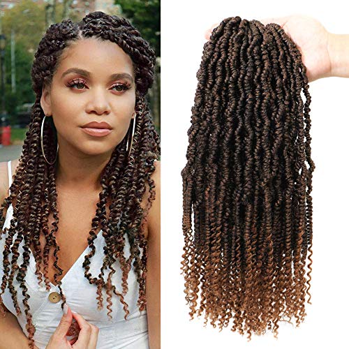 4Packs Bomb Twist Hair Mini Passion Twist Hair Fluffy Spring Twist Hair Synthetic Crochet Hair Curl End 24Roots/Pack (18inch (Pack of 4), T30)