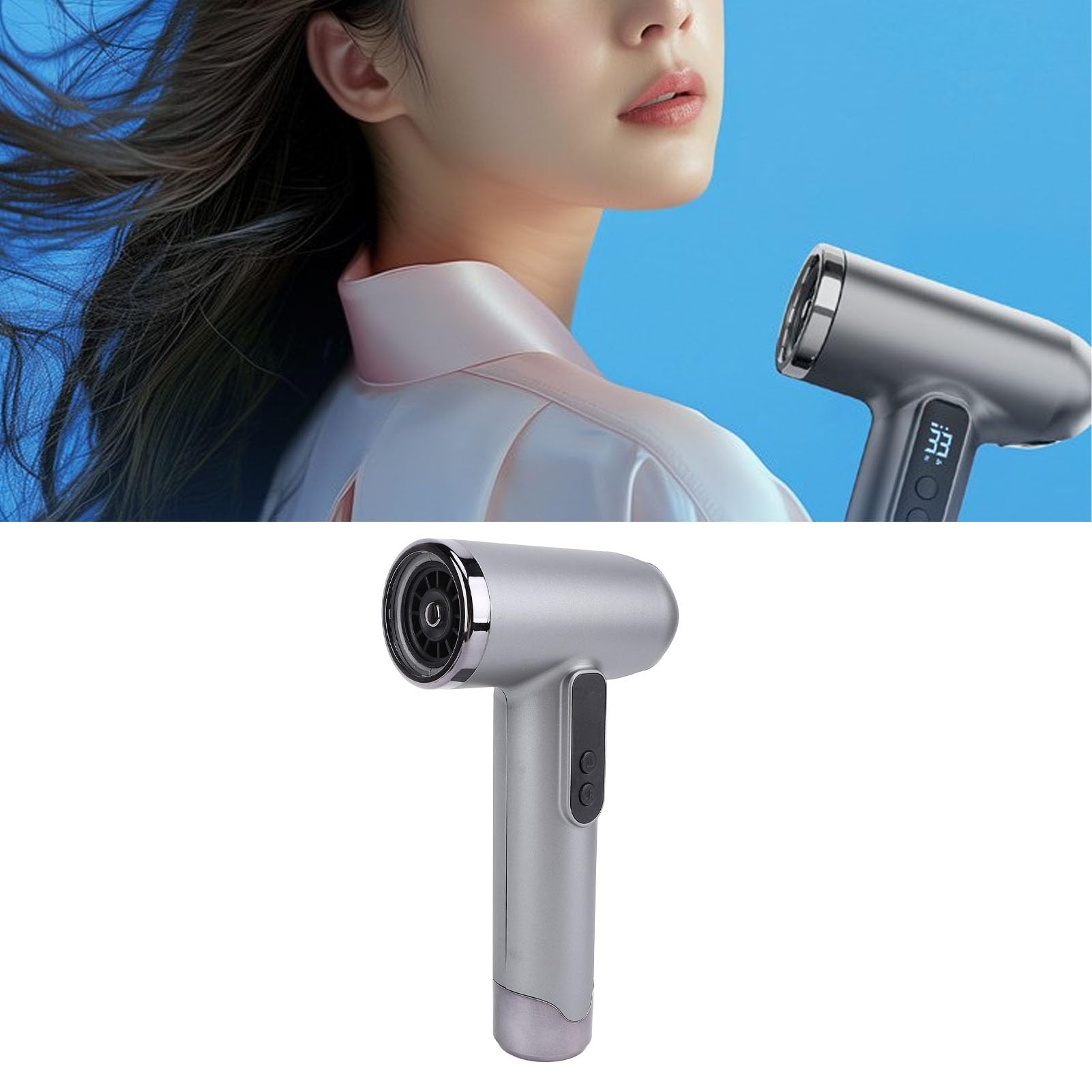 Kabelloser Haartrockner für Frauen Männer USB kabellos wiederaufladbar Föhn Reiseföhn Kalter Heißer Wind Styling Für Wohnheim Studenten Zuhause Reisen (Grau)