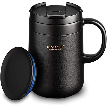 Amazon Co Jp Alnae マグカップ 保温 カフェマグ コーヒーカップ 真空断熱マグ タンブラー 保温 二重構造 ステンレスマグ 携帯マグ 水筒 保冷 耐熱 蓋付き 直接ドリップ ブラック 460ml ホーム キッチン