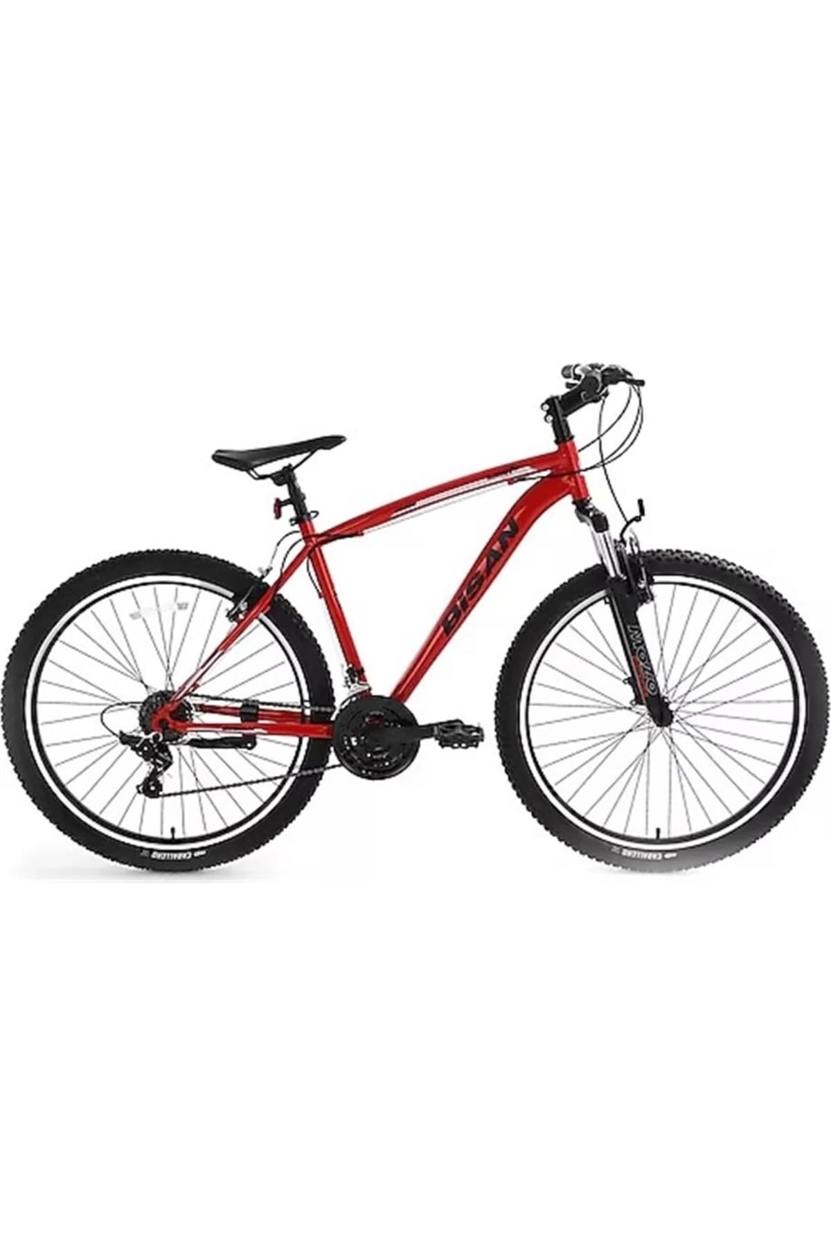 Bisan Leon Erkek Dağ Bisikleti 48Cm V 27.5 Jant 21 Vites Bayrak Kırmızısı Siyah