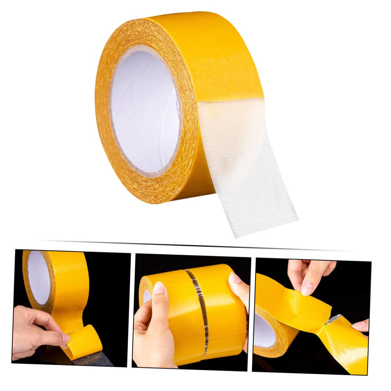 SOLUSTRE 5rollen Doppelseitiges Klebeband Hochviskoses Starkes Gewebeband Für Teppichverlegung Und Dekoration Rückstandsfrei Vielseitig Einsetzbar Für Wände Und -projekte