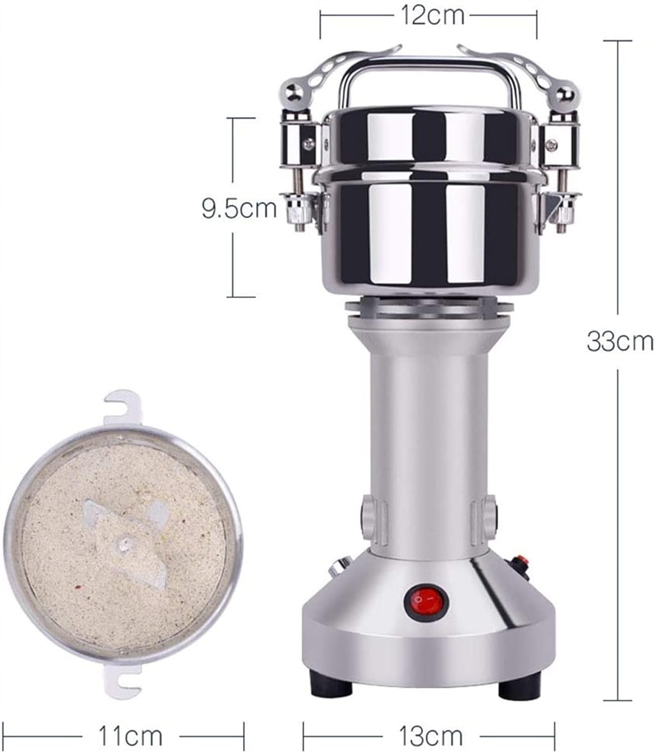 Electric Grain Grinder 150G Electric Grain Mill Powder Machine Stainless Steel Mini Grain Grinder for Food Herb Coffee Beans Flour Mill 850W