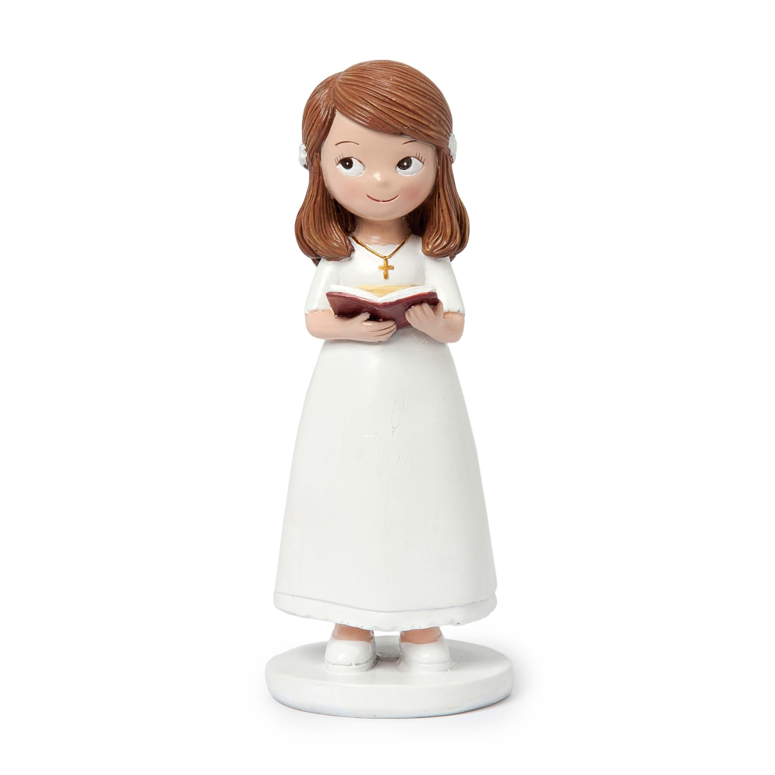 Mopec Y60 Figurine for Cake Communion Girl Dress White and Bible 13 cm, Multicoloured, Normal