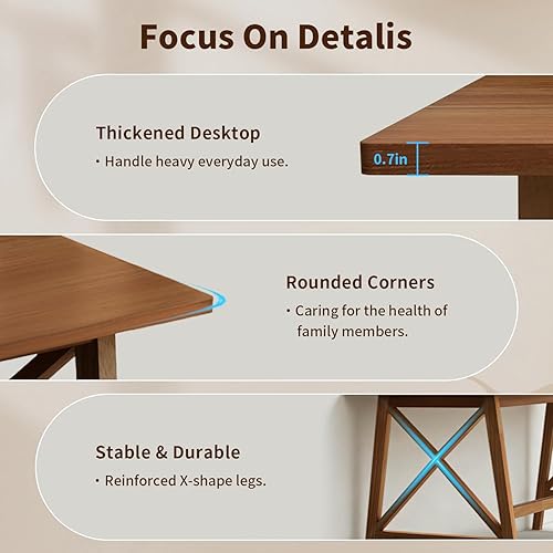 Miniatura 4 de Escritorio moderno de madera maciza, mesa de computadora simple de 36 pulgadas para oficina en casa, estudio, escritura, estación de trabajo en