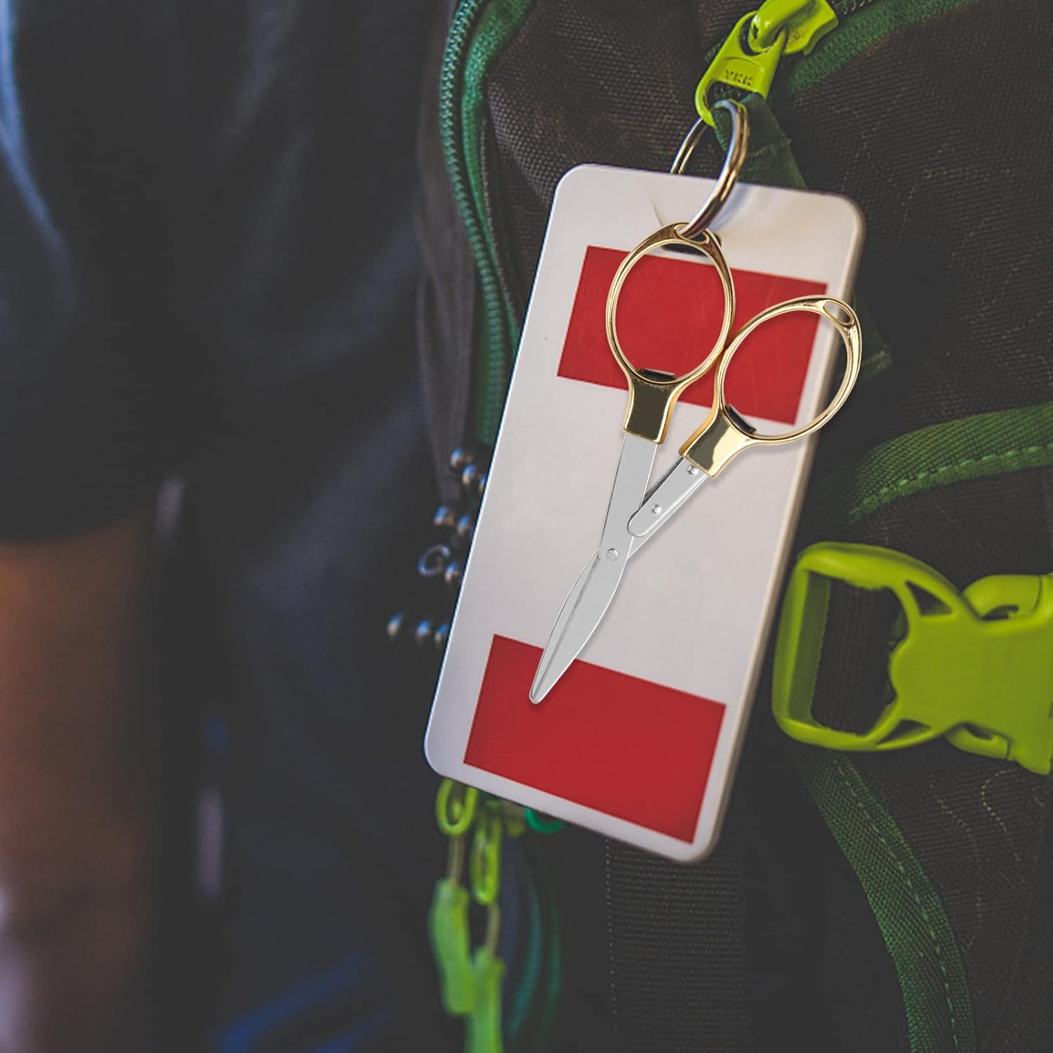 Mini Folding Scissors (Gold Stainless Steel) Safe, Durable, and Portable for Travel, Outdoor Activities, Office, and School Use