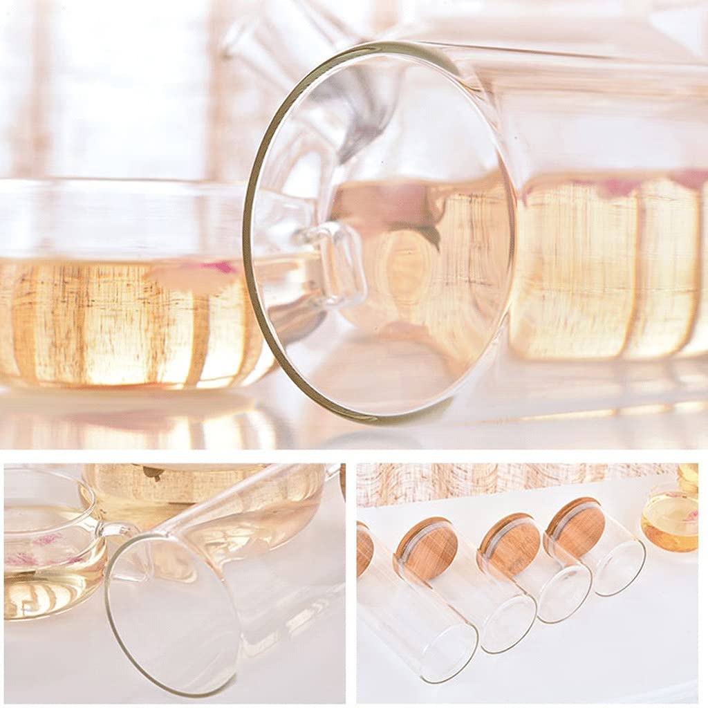 Tarros de té, 4 tarros herméticos de vidrio redondos transparentes con tapa, juego de recipientes apilables para cocina, baño, tarros apilables