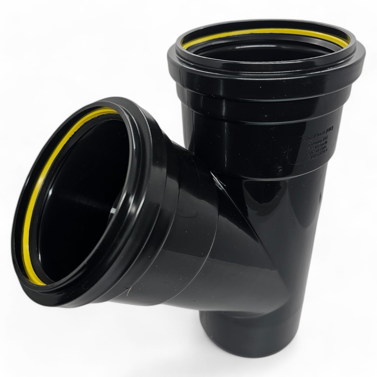 Duraplast UK™ Black 110mm (4 Inch) Soil Pushfit 45 Degree Y Branch Double Socket - Image 2