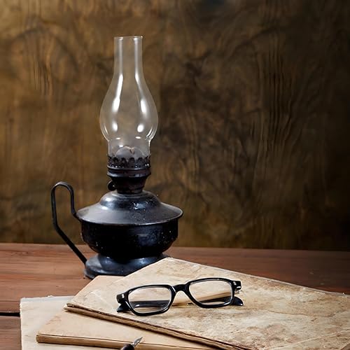 Miniatura 5 de Baluue Lámpara de aceite para chimenea, cristal transparente, retro, queroseno, huracán, pantalla de repuesto para queroseno, chimenea y lámparas de