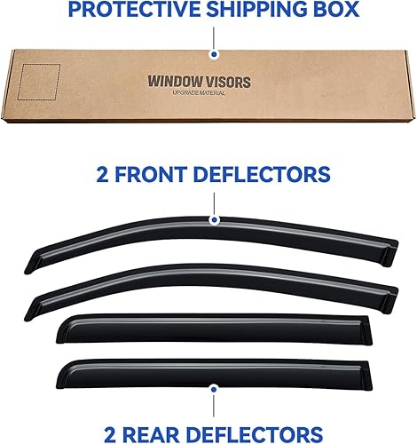 Miniatura 789 de Visores protectores de lluvia para ventana, deflectores de viento de canal exterior