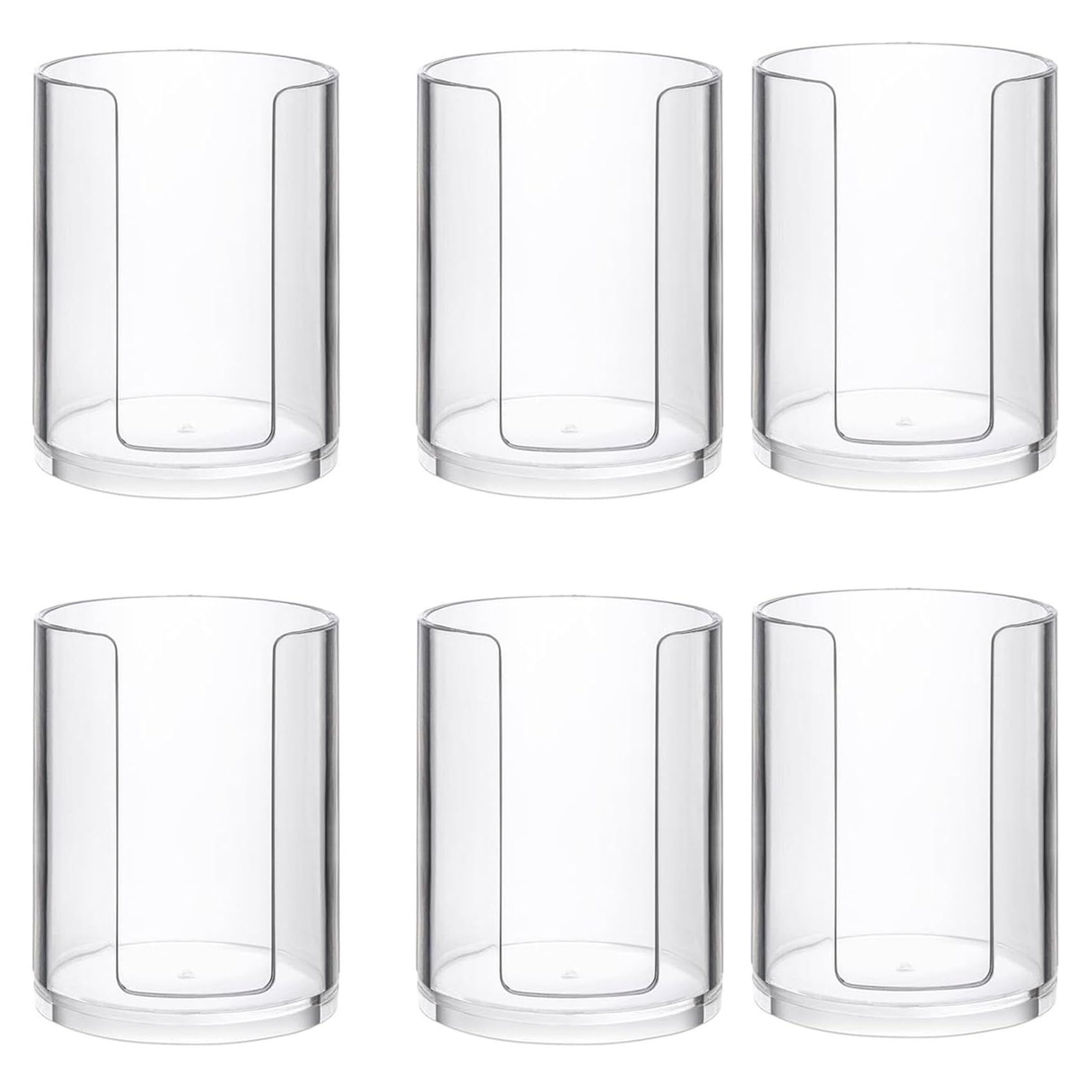 Hndhbfgrt 6 Pcs Bathroom Cup Dispenser 3 Oz Countertop Storage Mouthwash Cups Holder, Plastic Small Disposable Paper Cup Holders