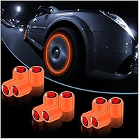 Vista 7 de 12 tapones fluorescentes con forma de calavera para válvulas de neumáticos de automóvil, cubierta de válvula de rueda de ABS resistente a