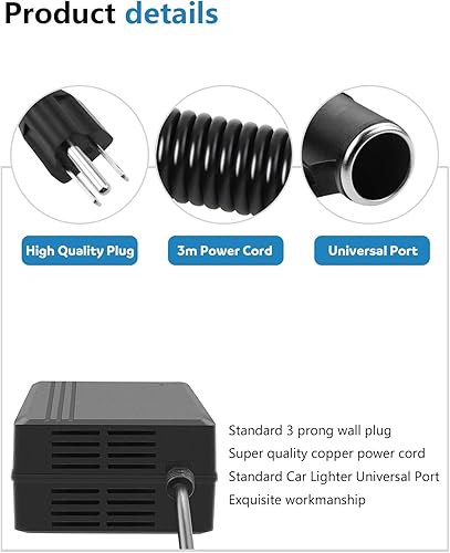 Miniatura 3 de SHNITPWR Convertidor de CA a CC de 110 V a 12 V Convertidor 13A 156W Enchufe de encendedor de cigarrillos de coche Adaptador de fuente de