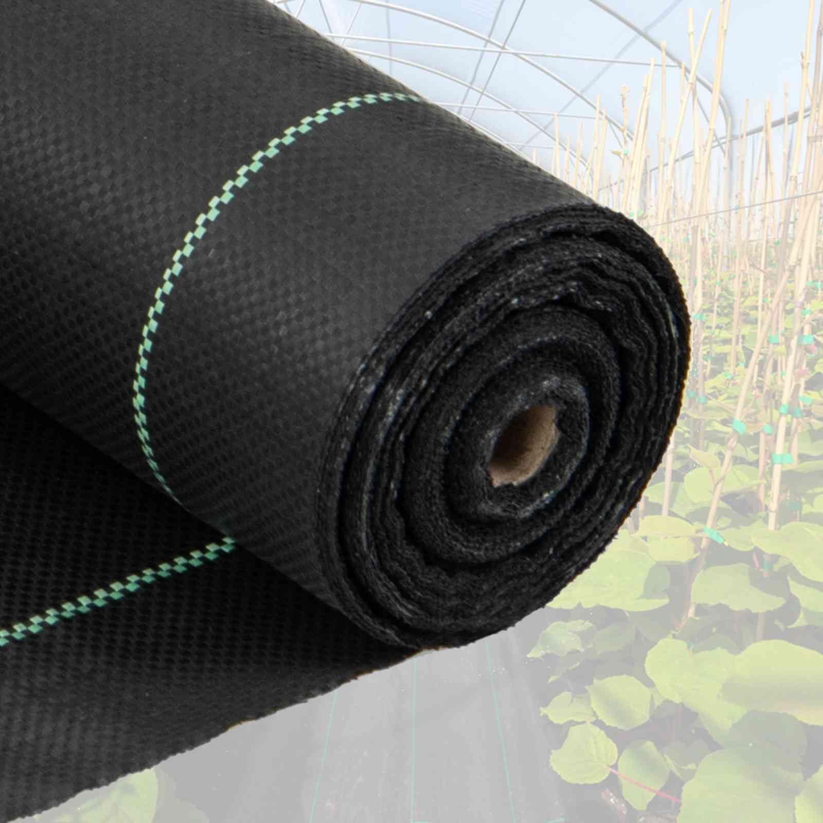 TANGZON 1m x 50m/2m x 25m Weed Fabric Control, Heavy Duty Garden Weed Control Membrane, UV Stabilised Woven Roll Ground Cover for Landscaping Driveway Flower Bed (1mx50m, 100gsm)