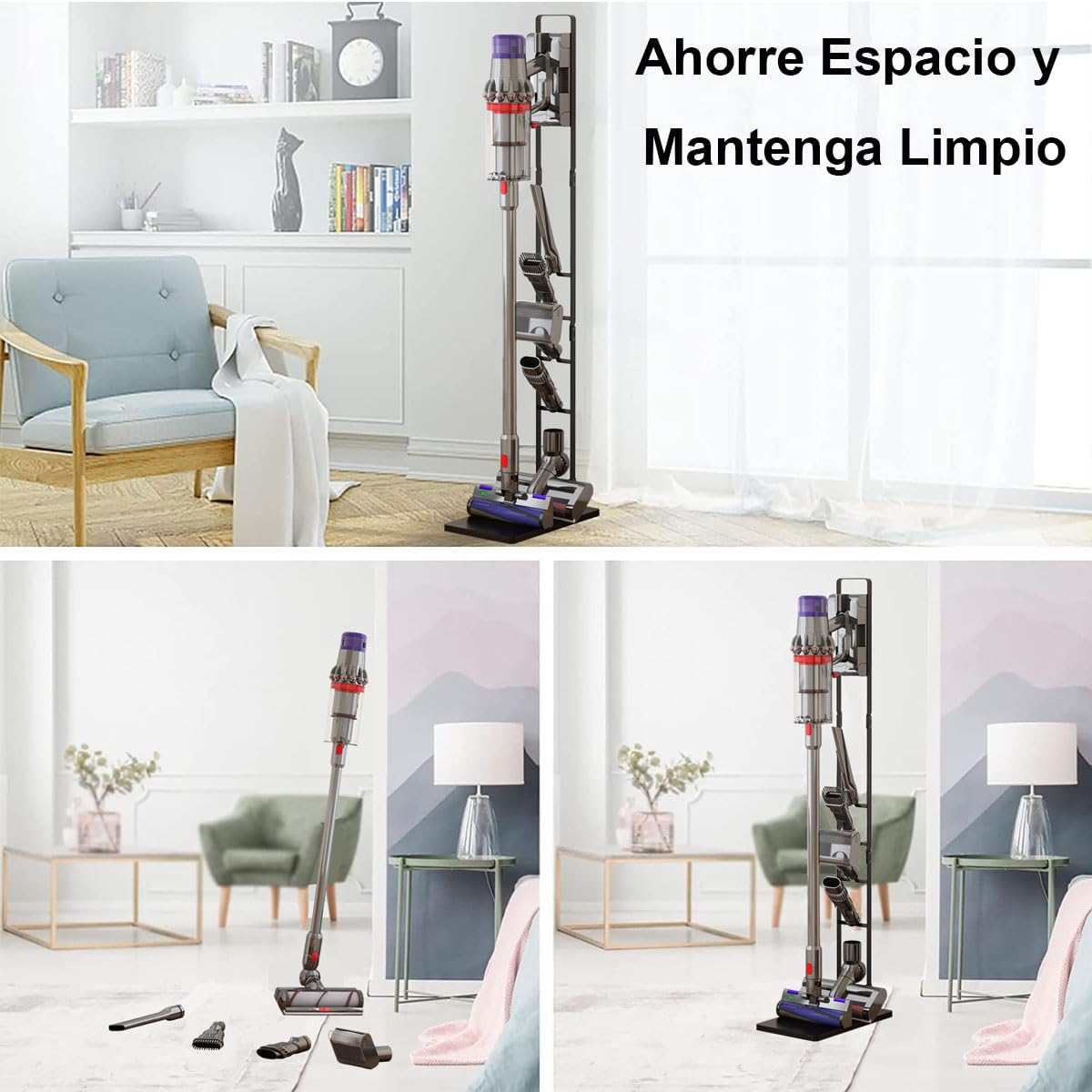 Foho Metal Soporte Organizador Compatible para Dyson V16 Gen5 V15s V15 V12 Slim V11 V10 V8 V7 V6 Aspirador