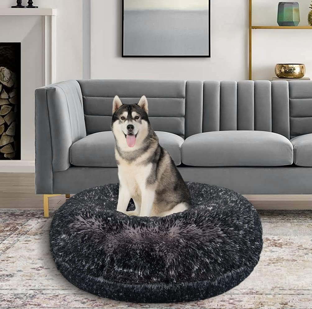 review Bessie + Barnie Bagel Dog Bed - Extra Plush Faux Fur Dog Bean Bed - Circle Dog Bed - Waterproof Lining & Removable Washable Cover - Multiple Sizes & Colors Available, XS - 24