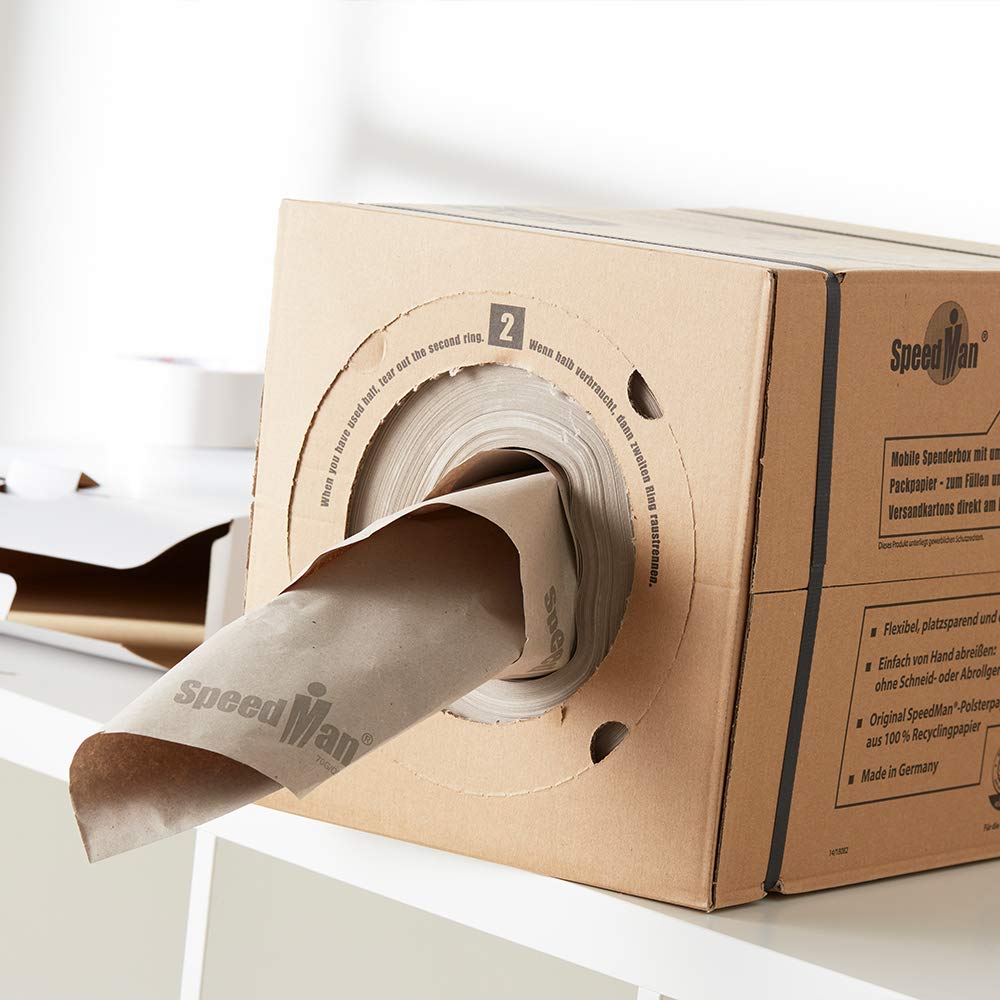 SpeedMan Packpapier 450m 80g/m² Braun - Schrenzpapier Spender Verpackungsmaterial
